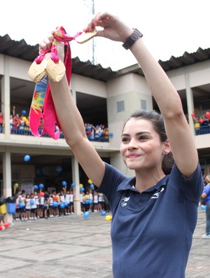 Bianca Maia no colégio La Salle, em Manaus (Foto: Anderson Silva)