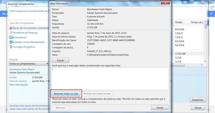 Clique em Remover todos os sites (Foto: Reprodução/Internet Explorer)
