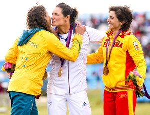 Jessica Fox, Emilie e Maialen, Londres 2012 (Foto: Agência EFE) Jessica Fox, Emilie e Maialen, Londres 2012 (Foto: Agência EFE)