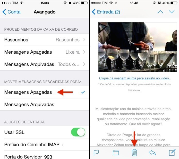Desativando arquivamento de mensagens (Foto: Reprodução/Helito Bijora)