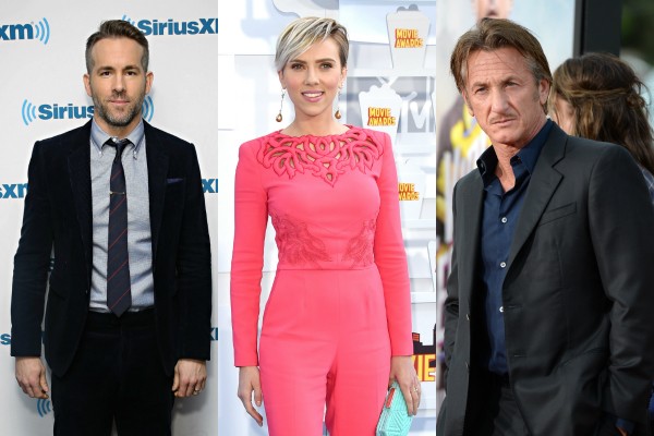 Ryan Reynolds, Scarlett Johansson e Sean Penn (Foto: Getty Images)