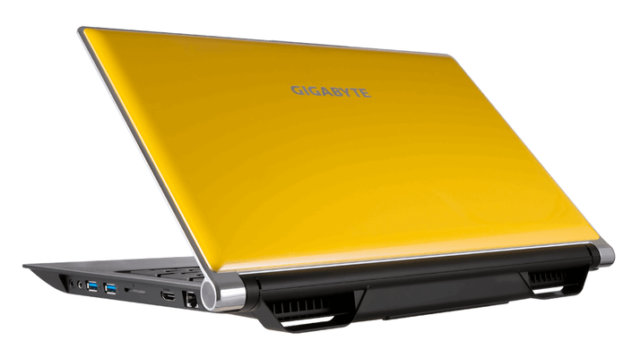 Amarelo, o modelo vem com armazenamento SSD e HD (Foto: Divulgação/Gigabyte) Amarelo, o modelo vem com armazenamento SSD e HD (Foto: Divulgação/Gigabyte)