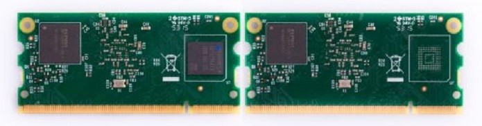 As duas versões do CM3 lado a lado (Foto: Divulgação/Raspberry Pi)