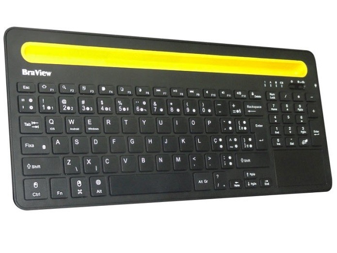 Diferencial deste teclado é ter um touch pad (Foto: Divulgação/Braview) 