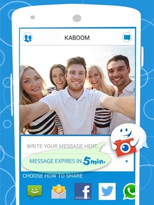 Aplicativo Kaboom permite enviar mensagens e fotos que se destróem após um determinado tempo e/ou número de visualizações (Foto: Divulgação/Kaboom)