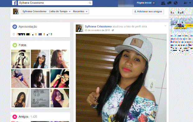 Menina de 14 anos foi esfaqueada e morreu em Taguatinga (Foto: Reprodução/Facebook)