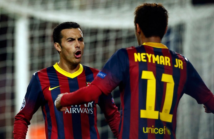 Neymar e Pedro, Barcelona x Celtic (Foto: Reutes)