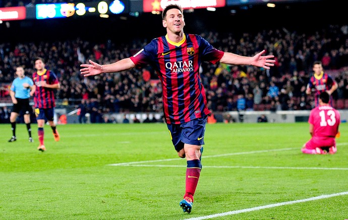 Messi comemoração jogo Barcelona contra Getafe (Foto: AFP)