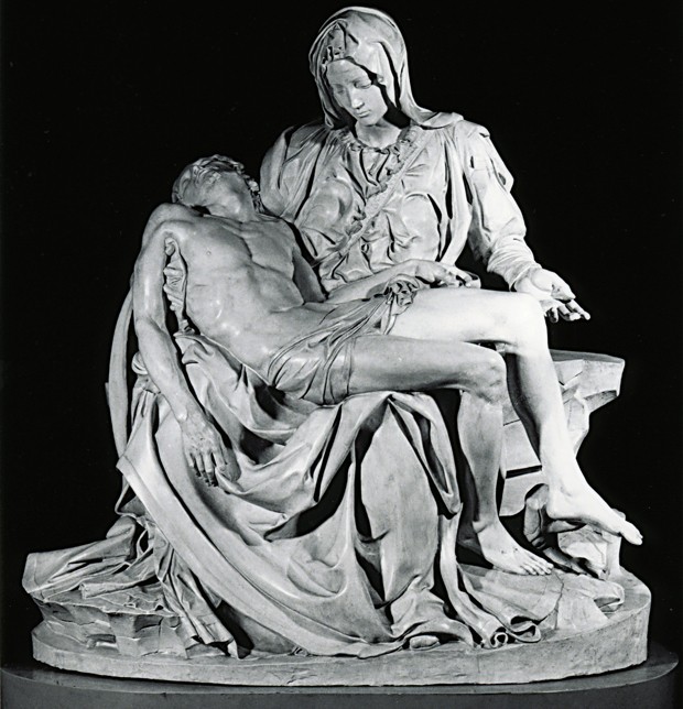 Escultura Pietà, de Michelangelo Buonarroti, molde de 1975 (a original é de de 1499) (Foto: Cittá del Vaticano)