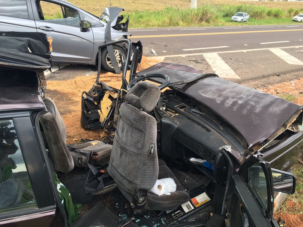 Acidente foi na Rodovia Júlio Budiski (SP-501), em Presidente Prudente (Foto: Valmir Custódio/G1)