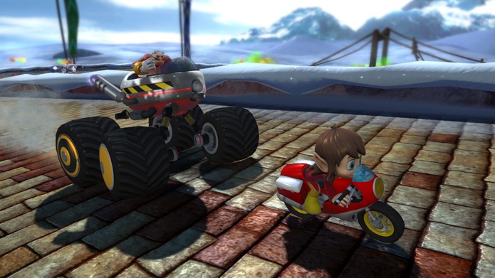 Alex Kidd deu as caras em jogo de corrida com outros personagens da Sega (Foto: Divulgação/Sega)