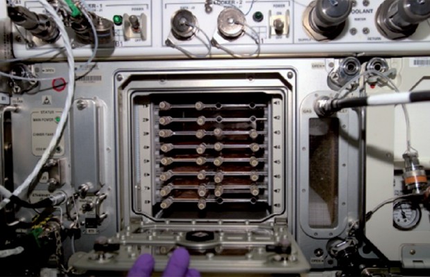 Equipamento para cultivar células a bordo da estação espacial; células de tumor no ovário foram cultivadas por 14 dias (Foto: Divulgação/Nasa)