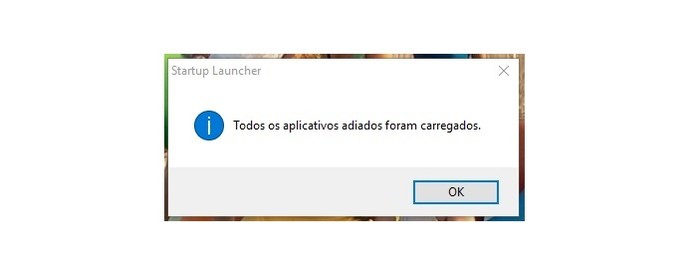 Startup Delayer avisa quando todos os apps estiverem carregador após ligar o PC (Foto: Reprodução/Isabela Giantomaso)