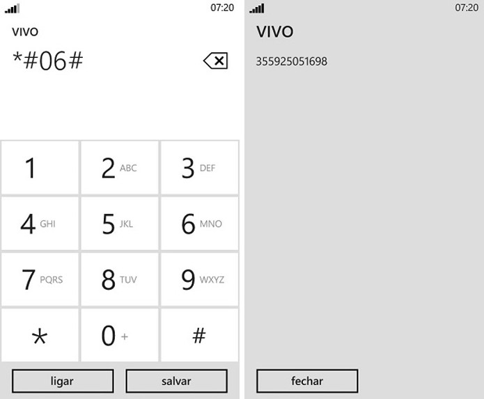 Digite a sequência e você receberá o IMEI (Foto: Reprodução/Aline Jesus) Digite a sequência e você receberá o IMEI (Foto: Reprodução/Aline Jesus)