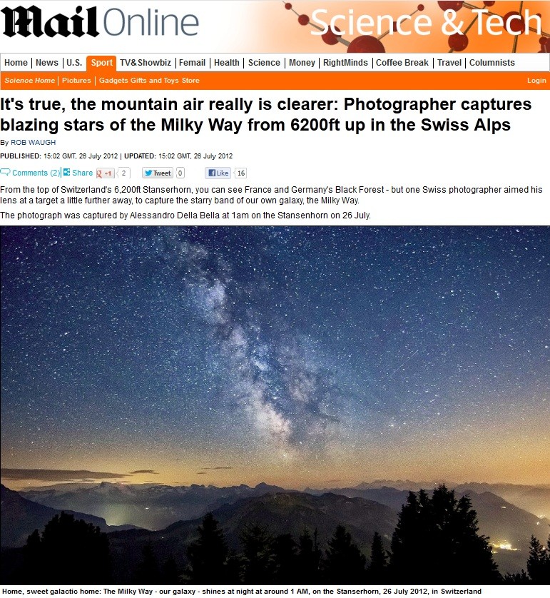 Estrelas Via Láctea (Foto: Daily Mail/Reprodução)