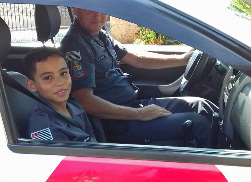 Pietro é admirador da Polícia Militar (Foto: Polícia Militar/Cedida)
