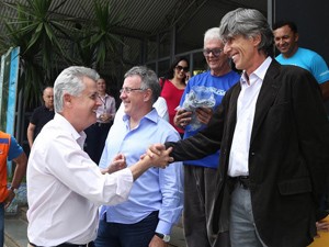 O governador Rodrigo Rollemberg e secretário de Cultura, Guilherme Reis, em visita técnica ao Espaço Cultural Renato Russo. (Foto: Tony Winston/Agência Brasília)