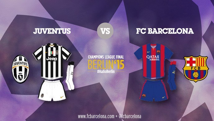 Uniformes de Juventus e Barcelona para a final da Liga dos Campeões (Foto:  Reprodução / Site Oficial)
