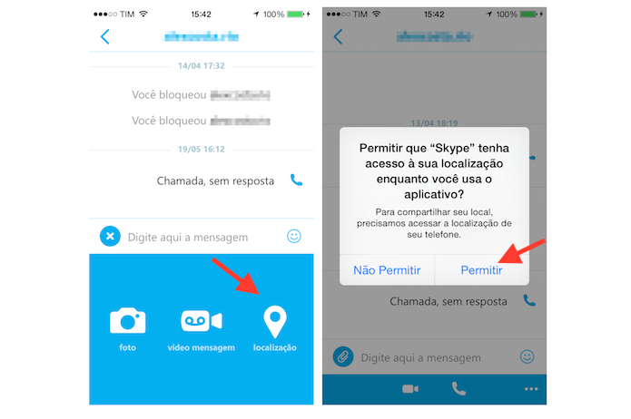 Permitindo que o Skype recebe dados de localização do iPhone (Foto: Reprodução/Marvin Costa)