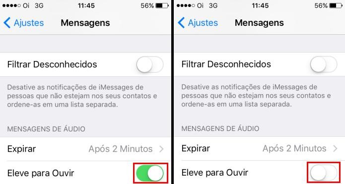 Desativando a opção Elevar para Ouvir no iOS (Foto: Reprodução/Edivaldo Brito)