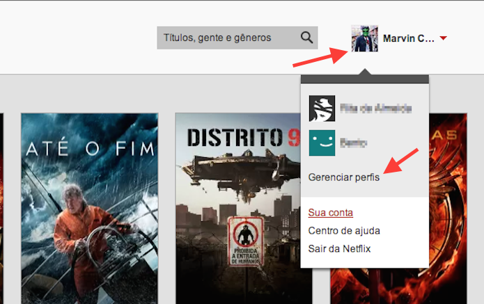 Acessando a página de gerenciamento de perfis do Netflix (Foto: Reprodução/Marvin Costa)