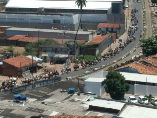 Vaqueiros saíram às ruas de Maceió contra proibição da vaquejada (Foto: Arquivo Pessoal/Rodrigo Rijo)
