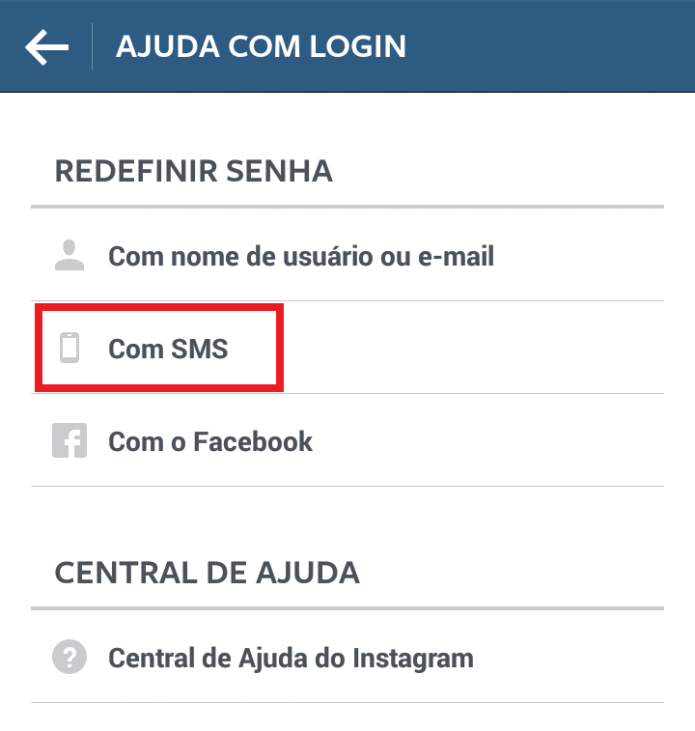 Recuperando senha por meio de SMS (Foto: Reprodução/Lívia Dâmaso)