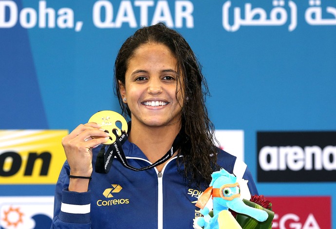 Etiene Medeiros, Ouro Mundial de Natação Doha (Foto: Satiro Sodré / SSpress)