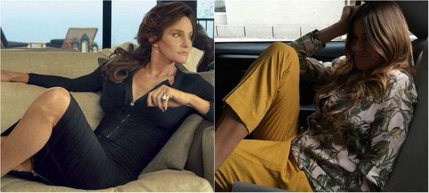 Caitlyn Jenner (Bruce Jenner) e a atriz Kelly Bensimon mostram semelhança física e de estilo (Foto: Reprodução do Instagram)