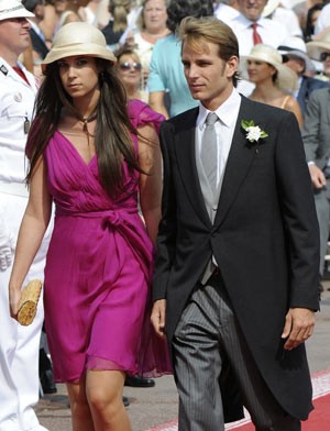 Tatiana Santo Domingo e Andrea Casiraghi no casamento do príncipe Alberto II de Mônaco, em 2 de julho de 2011 (Foto: AFP)