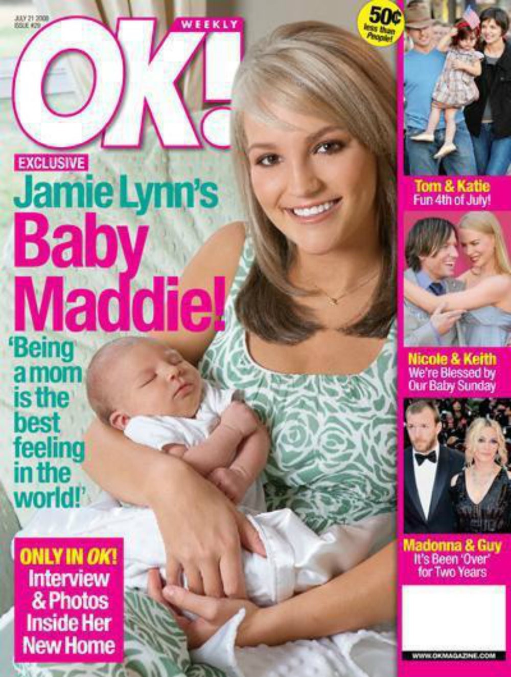 Capa da revista OK! com Jamie Lynn Spears e Maddie Briann Aldridge (Foto: Reprodução)