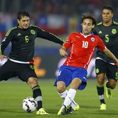 Chile empata com México em 3 a 3 (Chile empata com México, mas lidera chave (Chile empata com México, mas lidera grupo (Chile empata com México, mas lidera (Ivan Alvarado/Reuters))))
