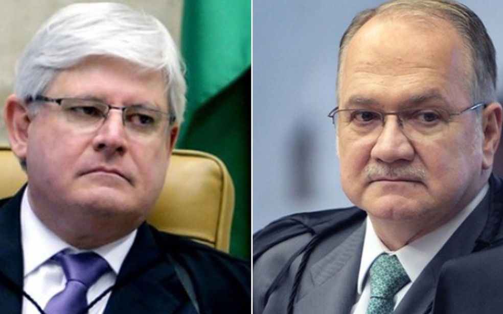 O procurador-geral Rodrigo Janot (esq.) e o ministro do STF Edson Fachin (Foto: Felipe Sampaio / Nelson Jr./STF)