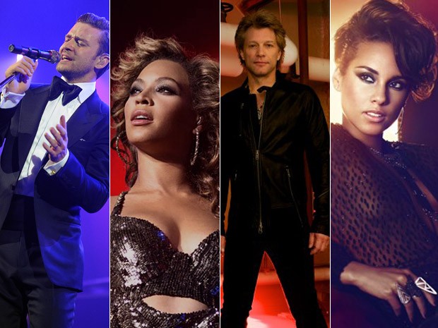 Justin Timberlake, Beyoncé, Bon Jovi e Alicia Keys são atrações confirmadas no Rock in RIo 2013 (Foto: Divulgação)