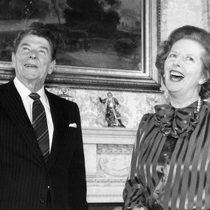 Margaret Thatcher, em 1984, com o então presidente americano Ronald Reagan (Foto: Getty Images)
