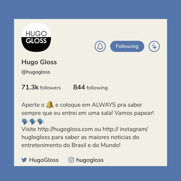 Hugo Gloss dá dicas de uso para o Clubhouse (Foto: Reprodução)