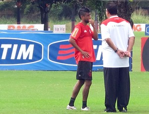 Leo Moura e Joel, Flamengo (Foto: Richard Fausto de Souza / Globoesporte.com)