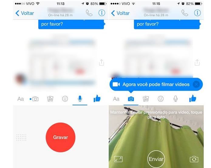 Envio de voz e vídeo está disponível no iOS (Foto: Reprodução/Thiago Barros) (Foto: Envio de voz e vídeo está disponível no iOS (Foto: Reprodução/Thiago Barros)) Envio de voz e vídeo está disponível no iOS (Foto: Reprodução/Thiago Barros) (Foto: Envio de voz e vídeo está disponível no iOS (Foto: Reprodução/Thiago Barros))