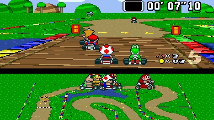 O eterno Super Mario Kart retorna do Super Nintendo para o New Nintendo 3DS (Foto: Reprodução/Crave Online)