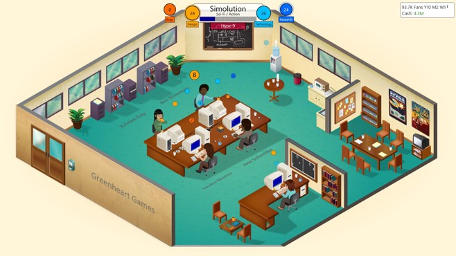 Tenha sua própria empresa de criação de jogos em Game Dev Tycoon