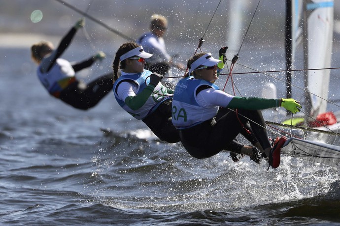 Martine Grael e Kahena Kunze, regatas da classe 49er FX feminina (Foto: Reuters) Martine Grael e Kahena Kunze, regatas da classe 49er FX feminina (Foto: Reuters)