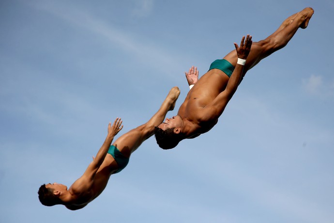 Ian Matos e Luiz Outerelo, dos saltos ornamentais, garantiram vaga nas Olimpíadas (Foto: Satiro Sodré / SSPress / CBDA)