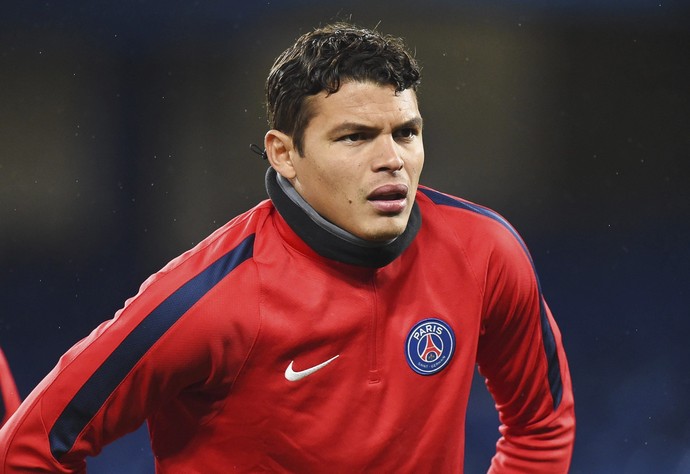 Thiago Silva treino Paris Saint-Germain PSG (Foto: EFE/Facundo Arrizabalaga)