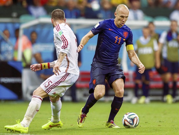 Robben na partida contra a Espanha