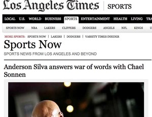 Manchete os Angeles Times Anderson Silva (Foto: reprodução Los Angeles Times)