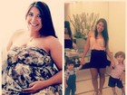 Priscila Pires mostra foto de quando pesava 30 quilos a mais