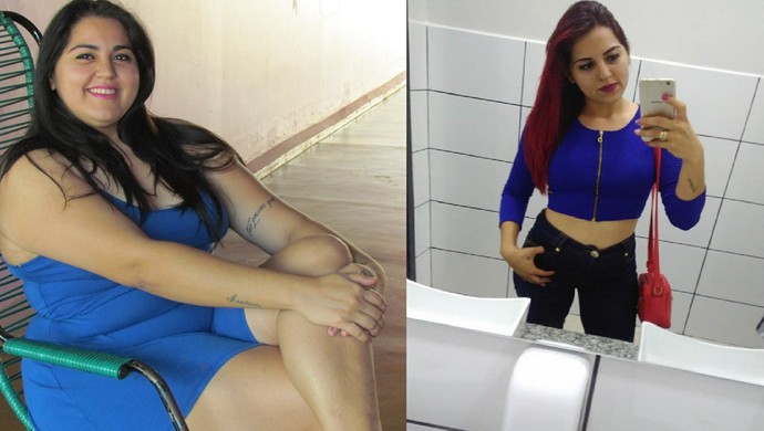 Antes e depois de Jessica Talita (Foto: Jessica Talita/ arquivo pessoal)