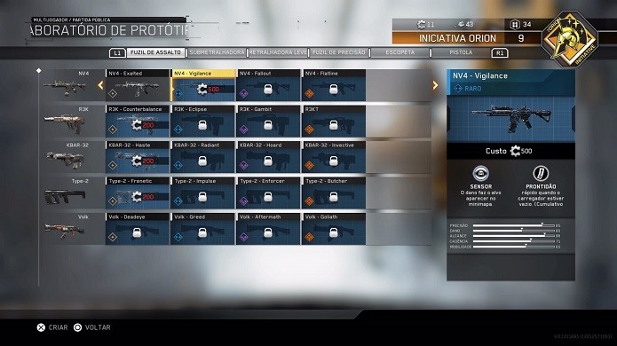 Call of Duty: Infinite Warfare: crie armas com diferentes graus de raridade (Foto: Reprodução/Victor Teixeira)