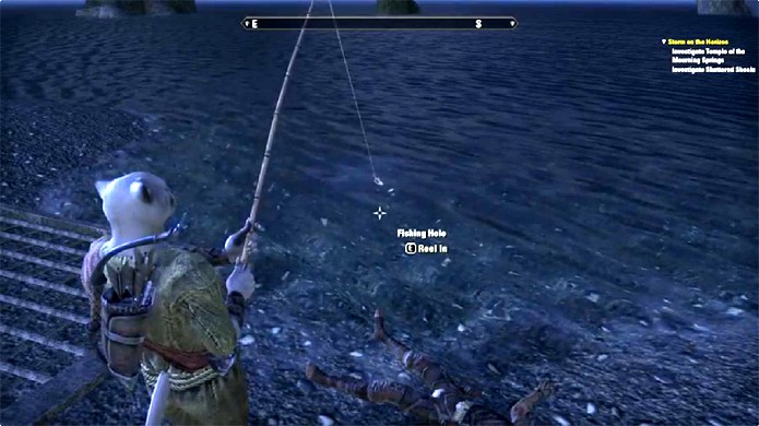 The Elder Scrolls Online permite que jogadores pesquem em certos locais (Foto: Reprodução: YouTube)