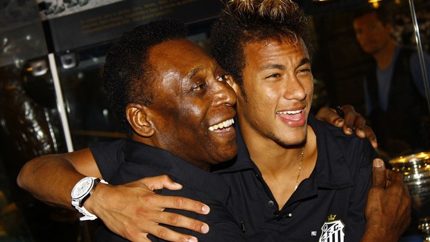 pele neymar santos (Foto: Ricardo Saibun/Divulgação Santos FC)